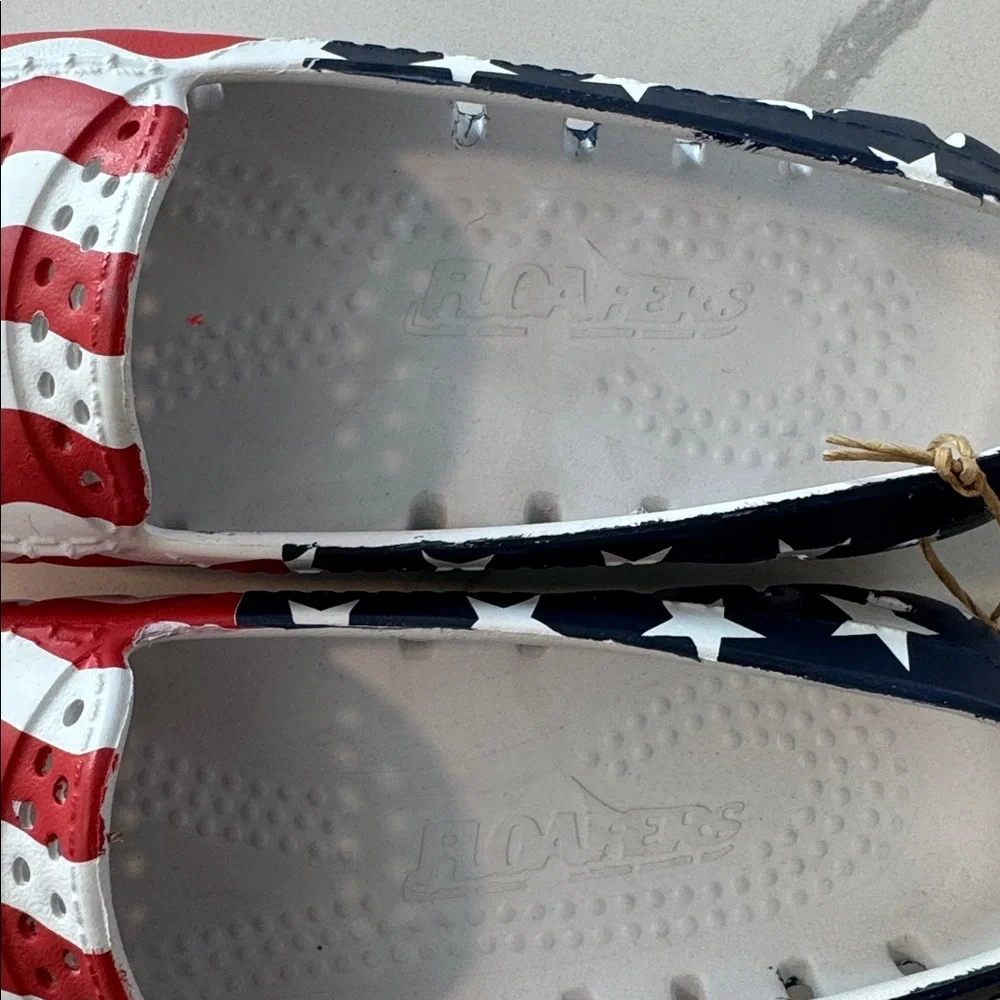 Floafers Country Club Loafer Patriotic Red, White, and Blue Shoes, sz 5 - Picture 3 of 8